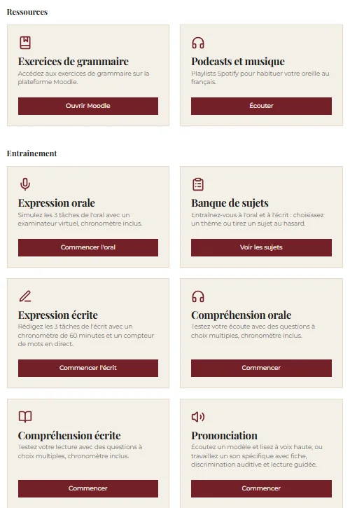 Resources and practice in the four skills